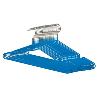 Imagen de COM FORT HOUSE Percha Metal Color Azul Antideslizantes y Resistentes Perchas para Ropa Ideal Chaquetas, Pantalones o Blusas 24 Unidades