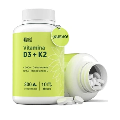 Imagen de Vitamina D3 y K2 4000UI 300 Comp 10 Meses Premium: MK 7 100% All Trans Máxima Biodisponibilidad Apoya Huesos, Sistema Inmune Corazón