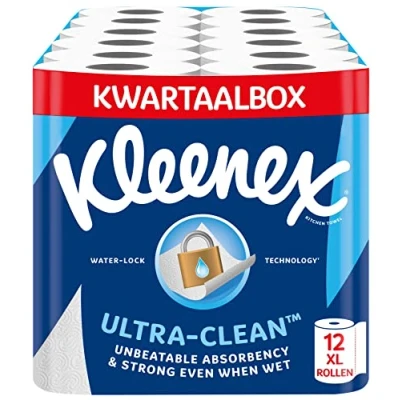 Imagen de Kleenex® Rollo de cocina Ultra Clean™ 12 Maxi XL Rollos cocina, Toalla absorción y resistencia inigualables Embalaje 100% reciclable