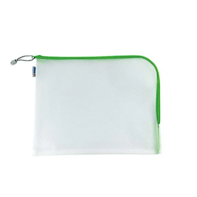 Imagen de HERMA 20016 bolsa de documentos con cremallera A4, transparente (36 x 28 cm) bolsillo grande que se puede cerrar para computadora portátil, tableta, libros, juguetes, archivo en verde