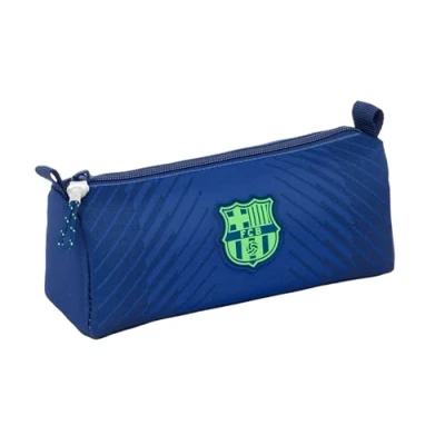 Imagen de Safta F.C. Barcelona Navy Blue Portatodo con Cremallera y Compartimiento, Estuche Infantil, Niño, Ideal para Niños en Edad Escolar, Cómodo Versátil, Calidad Resistencia, 21x7x8 cm