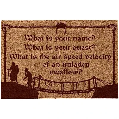 Imagen de getDigital Felpudo What is your name para geeks y nerds, 100% fibra de coco natural, parte inferior PVC antideslizante, 60 x 40 2 cm