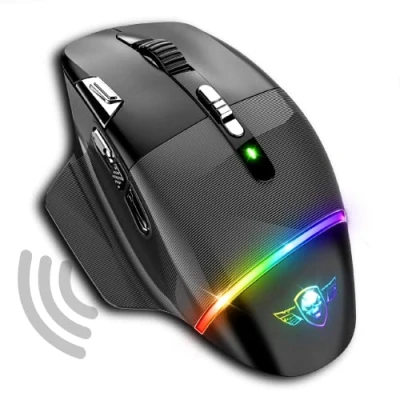 Imagen de Spirit Of Gamer XPERT M800, Raton Inalambrico Gaming Recargable, 9 Botones Programables, Sensor Óptico De 10.000 dpi, Retroiluminación RGB Personalizable, Ergonómico con Apoyo para El Pulgar
