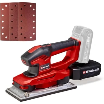 Imagen de Einhell Lijadora orbital inalámbrica TE OS 18/230 Li Solo (electrónica de velocidad, microvelcro, base aluminio, bolsa antipolvo, incluye 3 lijas, sin batería ni cargador)