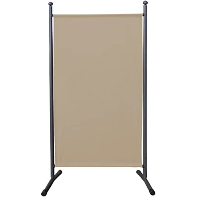 Imagen de QUICK STAR Paravent 180 x 78 cm Tela Separador de ambientes partición jardín Grande Biombo tabique balcón privacidad Beige
