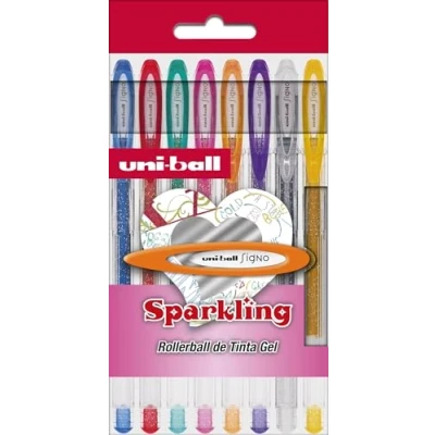 Imagen de UNI Ball Signo Sparkling Colors Pack de 8 rotuladores, multicolor