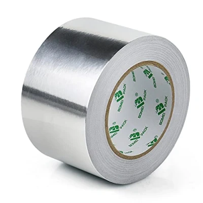 Imagen de BOMEI PACK Cinta adhesiva de aluminio 75 mm x 50 m Autoadhesiva y resistente al agua calor Ideal para sellar, reparar aislar