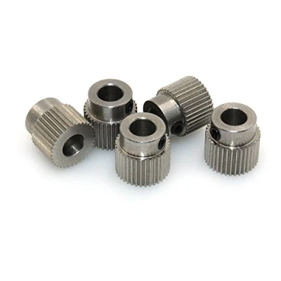 Imagen de BIQU Polea extrusora de 36 dientes diámetro 5 mm latón para filamentos impresora 3D 1,75 y 3 (paquete unidades) (acero inoxidable)