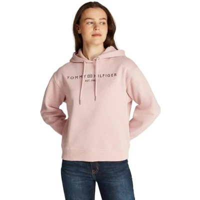 Imagen de Tommy Hilfiger CORP LOGO Hoodie Sudadera, Mujer, Talla: XL, Foggy pink