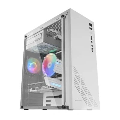 Imagen de Mars Gaming MC100W Caja ATX, ventilador 90mm FRGB, ventilación convect cool, color blanco