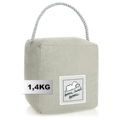 Imagen de com four® Tope de Puerta con Tirador, Soporte Pesado, Accesorio Funcional para el hogar, Puertas y Ventanas, Ideal Corrientes Aire (Angular Gris Claro)