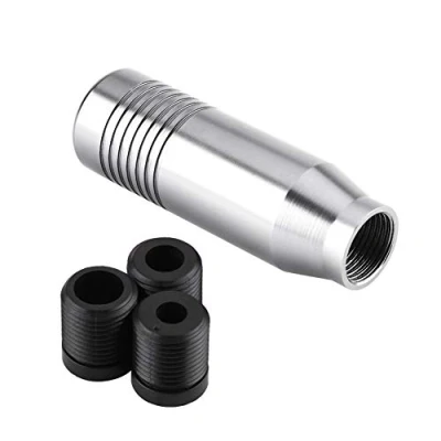 Imagen de Minyinla pomo de palanca cambios, universal manual cambios con 3 adaptadores para coche caja (plata)