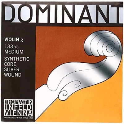 Imagen de Dominant Strings 133.125 Cuerda para violín de entorchado plateado en Sol, 1/8