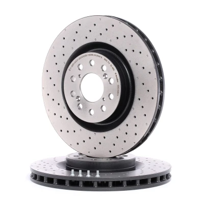 Imagen de BREMBO COATED DISC LINE 09.C338.11 Disco de freno 350 32 5 perforado/ventil. int. revestido altamente carbonizado con tornillos HONDA: CIVIC 9 norauto