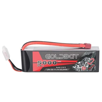 Imagen de GLODBAT 11.1V RC Lipo Batería 5000mAh 3S 50C Paquete Suave con Conector Deans para Coche Camión Avión Helicóptero Barco Quadcopter