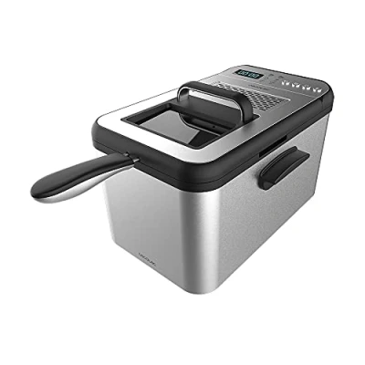 Imagen de Cecotec Freidora de Aceite Digital 4,2 Litros Cleanfry Luxury 4000. 3270 W, Acero Inoxidable, 5 Programas Preestablecidos, Filtro OilCleaner, Tapa con Ventana y Antiolores
