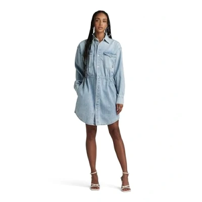 Imagen de G STAR RAW Vestido Vaquero con cordón Relajado Informal, Azul Sun Faded Blue Mist D24353 d252 g342, XL para Mujer