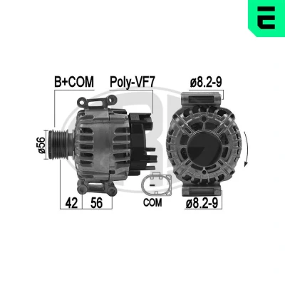 Imagen de ERA 209220 Alternador 14V 120A MERCEDES BENZ: Clase C Sedán, T modell