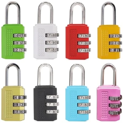 Imagen de Kellegour 8 Piezas Candado de Combinación 3 Digitos,Candados Código Número,Candados con Combinacion,Candado Combinacion Taquilla para Maletas,Maletas Viaje,Casilleros y Candados Equipaje