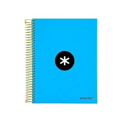 Imagen de Cuaderno espiral liderpapel a5 micro antartik tapa forrada 120h 100 gr horizontal 5 bandas 6 taladros color azul