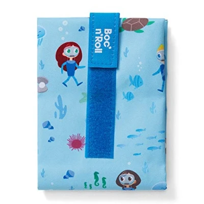 Imagen de Roll&#039;eat ® Bolsa Merienda, Porta Bocadillos con Envoltorio Reutilizable, Alimentos Ecológico sin BPA, de Tela, Color Ocean Boc&#039;n&#039;Roll Kids