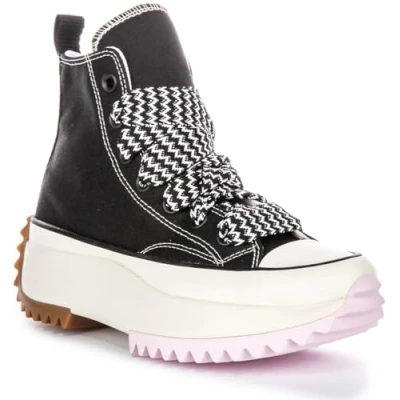 Imagen de Converse A10435C Run Star Hike Hi Platform FLC Zapatillas deportivas para hombre, Negro Rosa, 9 Women/7 Men