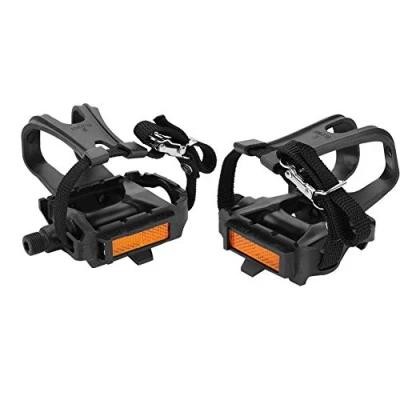 Imagen de Pedales de icleta Carretera, 1 Par Ciclismo Nylon con Clips y Correas Integrados para Dedo Pie Jaulas Pedal icletas Montaña Carretera Al Aire Libre