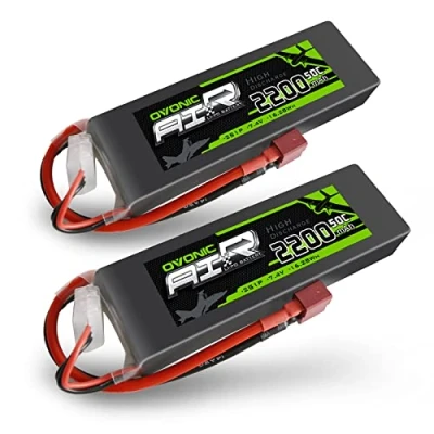 Imagen de OVONIC 2s Lipo Batteria 7.4V 2200mAh 50C con T Plug por RC Evader Bx Auto Truck Truggy Airplane UAV Drone FPV (2 Piezas)