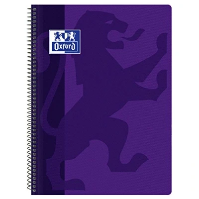 Imagen de OXFORD SCHOOL CLASSIC Cuaderno Espiral Tapade Plástico Folio 4x4 con margen 80 Hojas LILA