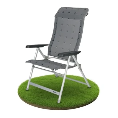 Imagen de Berger Luxus Silla Plegable XL para Camping jardín y balcón, Aluminio, Gris