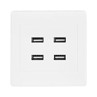 Imagen de Fdit 4 Puertos USB Enchufe Montado en Pared Eléctrico de Oficina Hogar DC 5V Cargador (110 250V) Socialme EU