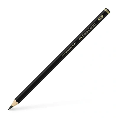 Imagen de Faber Castell 115202, Caja 12 lápices pitt grafito mate, 2B, Negro