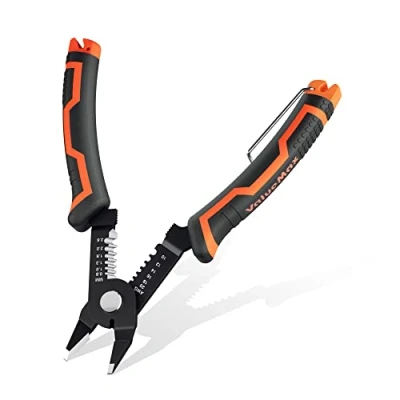Imagen de ValueMax Alicates Pelacables 2 en 1, Electricista Profesional y Cortador, Multifuncional, Pelador de Cables Electricos Crimpadora, para Cortar Pelar
