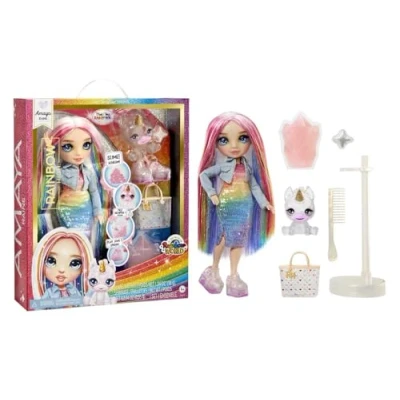 Imagen de RAINBOW HIGH Fashion Doll con Slime Kit &amp; Mascote Amaya (Arco Iris) Muñeca Centelleante de 28 cm Cieno Brillante, Mascota Mágica y Accesorios Moda Juguete Infantil Edades 4 12 Años