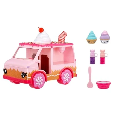 Imagen de MGA Entertainment Yummiland Lipgloss Truck Brillo de Labios Infantil Incluye 2 Num Noms, Kits para con Sabores Chocolate y Tarta Cumpleaños, Apto Niños +4 Años