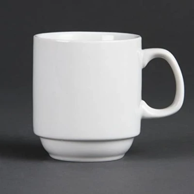 Imagen de Olympia Whiteware Juego de 12 tazas apilables (porcelana, 284 ml)