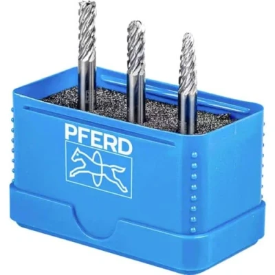 Imagen de PFERD HM 21901406 Juego de brocas fresado (3 piezas, diámetro del eje 6 mm, la broca para uso versátil en los materiales más importantes)