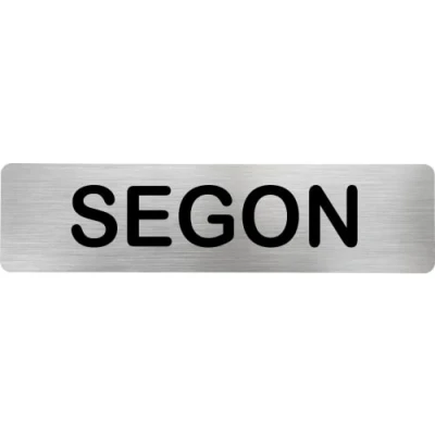 Imagen de MovilCom® Señal de acero inoxidable SEGON Placa Puerta EN CATALAN informativa Cartel 200X50mm