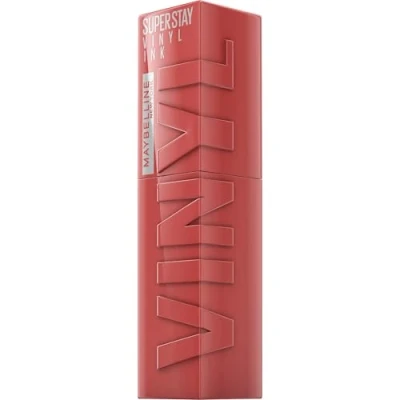 Imagen de Maybelline New York Superstay Vinyl Ink, Pintalabios Efecto Vinilo, Vinilo Fijo, Larga Duración, Tono 15 Peachy