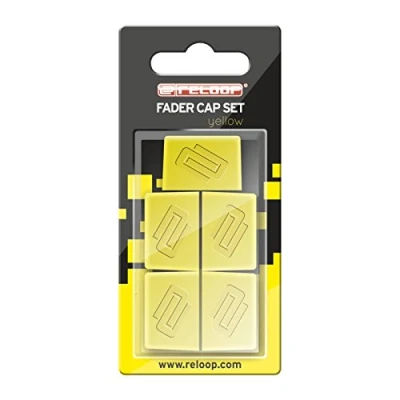 Imagen de Reloop Fader CAP YELLOW 5 Caps, Recubrimiento de goma para un agarre firme, Compatible con la mayoría los mezcladores y controladores DJ, amarillo