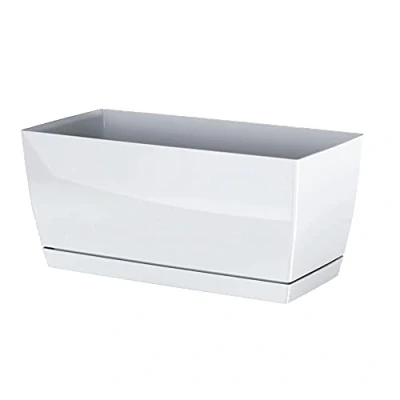 Imagen de Jardinera de plastico Coubi Case P en color blanco 39 (largo) x 19 (ancho) 18,2 (altura) cm