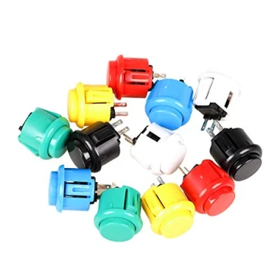 Imagen de EG STARTS 12x 24mm OEM Arcade Buttons Switch Replace para Sanwa OBSF 24 Push Button DIY Fighting Stick PC Joystick Juegos Parts (Each Color of 2 Pieces)