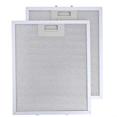Imagen de 2 filtros de grasa metal para campana extractora, compatibles con extractora RANGEMASTER, 30 cm x 25 cm, 5 capas aluminio