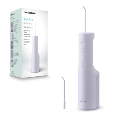 Imagen de Panasonic Serie 300 Irrigador Bucal EW DJ26 V303, para Dientes, 200 ml, IPX7, 2 Boquillas Regulares, 5 Configuraciones De Presión, Accesorio Viaje, Morado