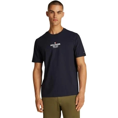 Imagen de Tommy Hilfiger TEE Unisex Camiseta estampada, Talla: XS, Desert sky