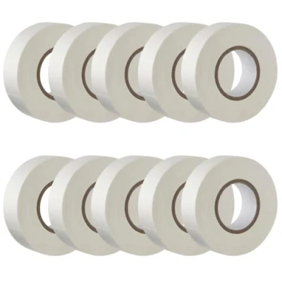 Imagen de GTSE Cinta aislante blanco de 19 mm x 20 m para instalaciones eléctricas Autoadhesiva y resistente proteger, agrupar reparar cables 10 Rollos