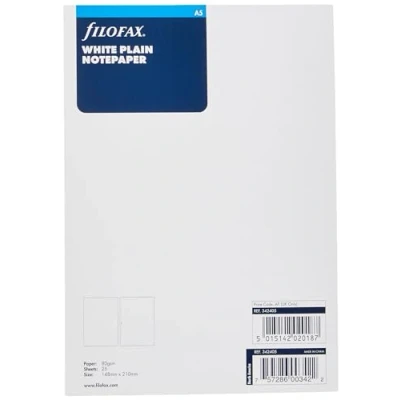 Imagen de Filofax 342405 Recambio de hojas para archivador (tamaño A5), color blanco
