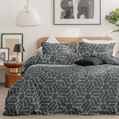 Imagen de Dreamzie Funda nordica Cama 200 Estampado Geométrico con 2 Almohada 65x65 cm 240x220 de 100% Microfibra Certificada Oeko Tex