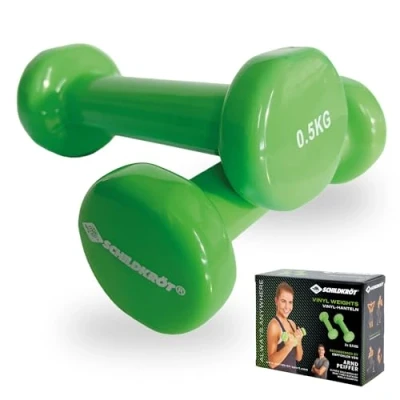 Imagen de Schildkröt Set de 2 Mancuernas Vinilo Fitness 0,5 kg, Verde, 960204