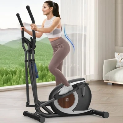 Imagen de Bicicleta Eliptica para Casa, Máquina Elíptica Magnética con Aplicación Bluetooth Inteligente, 16 Niveles De Resistencia, Monitor LCD, Escalador Elíptico Ejercicios Fitness En El Hogar
